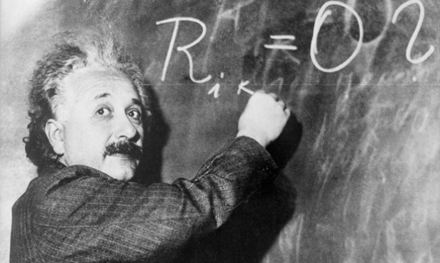 Albert Einstein at the blackboard